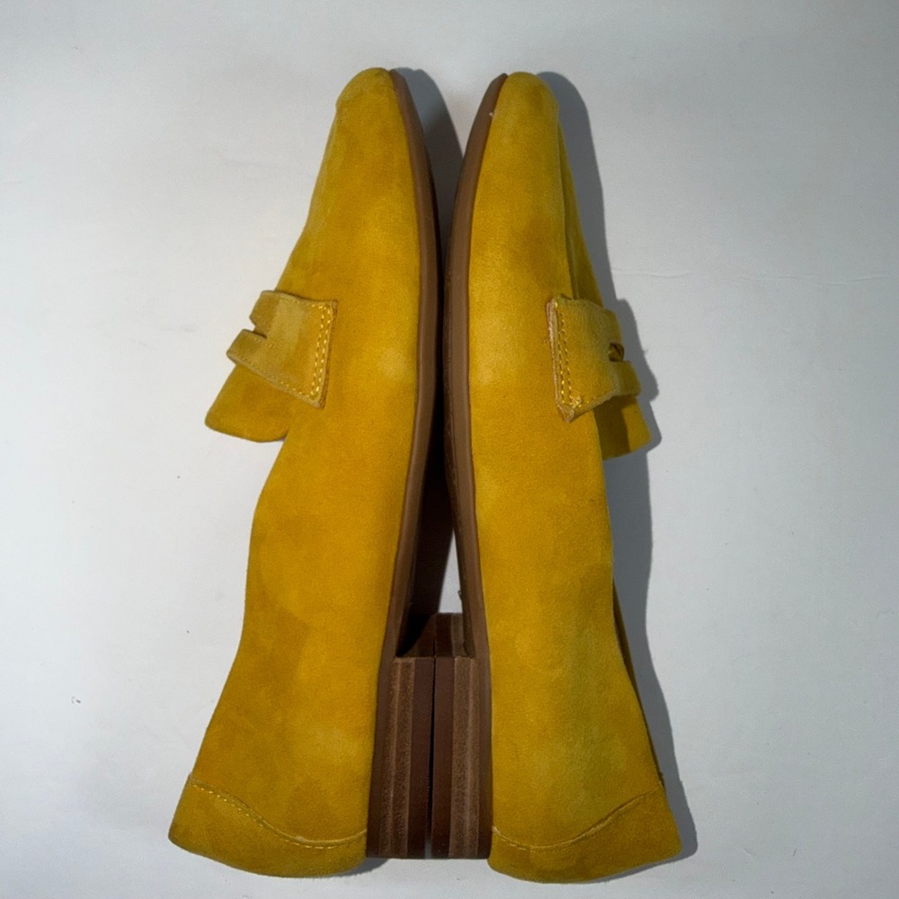 Yellow Suede Loafers Antonio Melani Women's Size 6.5 Bright Statement Shoe‎ NWOT - Picture 3 of 9